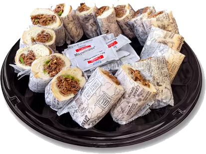 Charleys party tray of sandwiches and subs